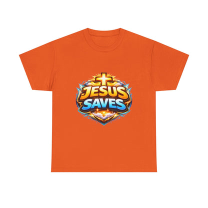 Jesus Saves T-Shirt for Men – Bold Faith Graphic Tee for Christians Printify