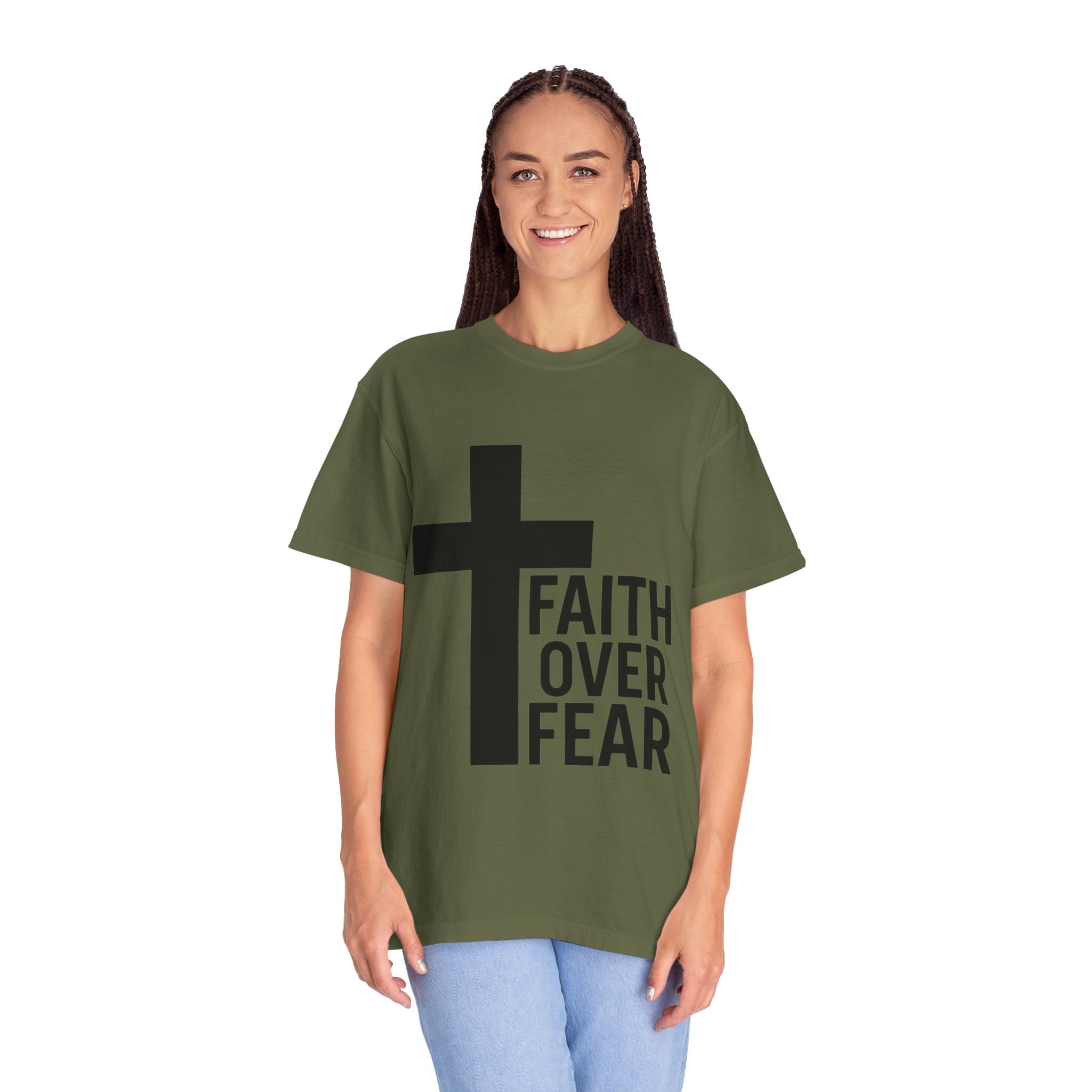Faith Over Fear T-Shirt — Christian Cross Inspirational Tee
