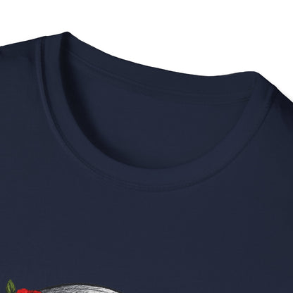 Floral Skull Tee — Gothic Rose Skull T-Shirt for Day of the Dead & Edgy Style Printify