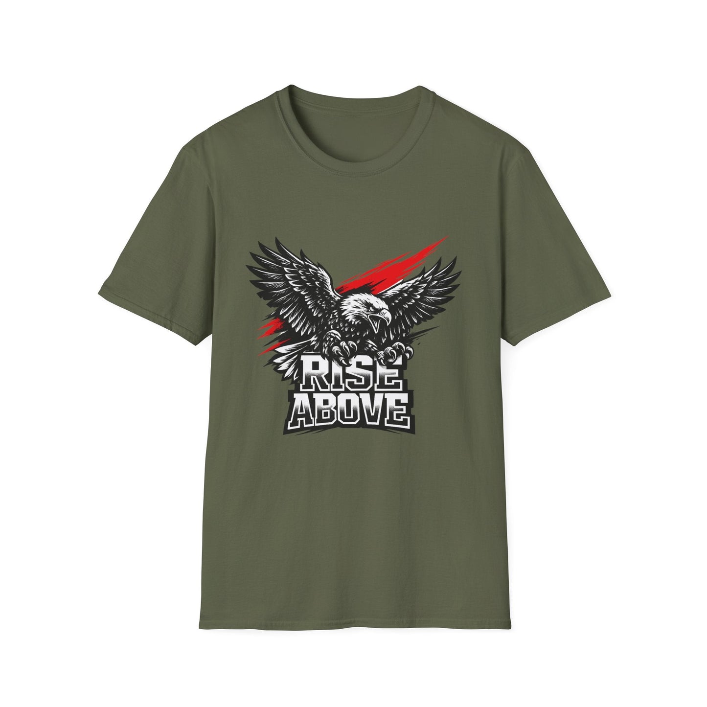 Rise Above Eagle T-Shirt — Patriotic Graphic Tee with Soaring Eagle Printify