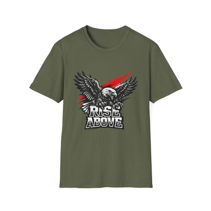 Rise Above Eagle T-Shirt — Patriotic Graphic Tee with Soaring Eagle Printify