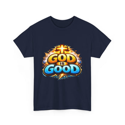 God Is Good T-Shirt for Men – Christian Faith Tee with Cross Graphic Printify