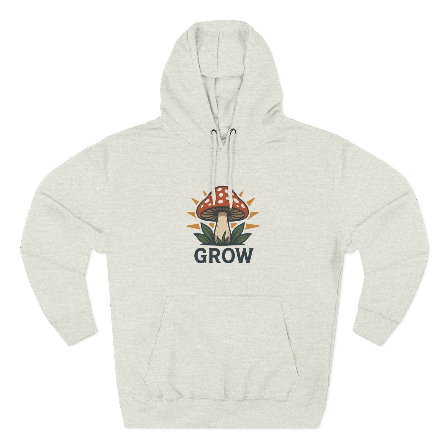 Grow Mushroom Hoodie – Unisex Botanical Graphic Fleece Pullover Printify
