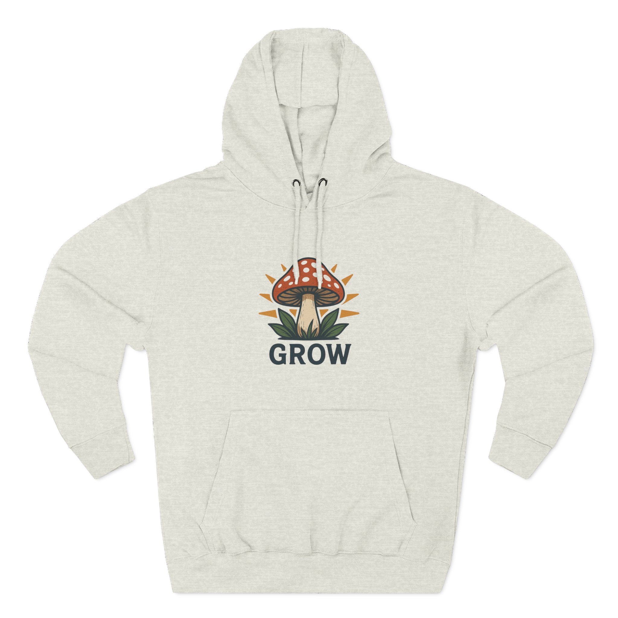 Grow Mushroom Hoodie — Botanical Graphic Fleece Pullover