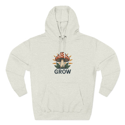 Grow Mushroom Hoodie – Unisex Botanical Graphic Fleece Pullover Printify