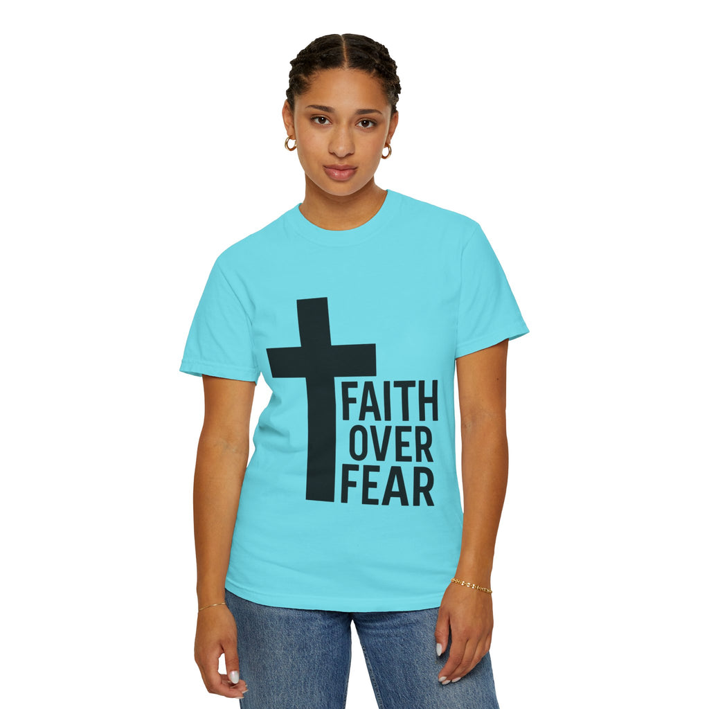 Faith Over Fear T-Shirt — Christian Cross Inspirational Tee