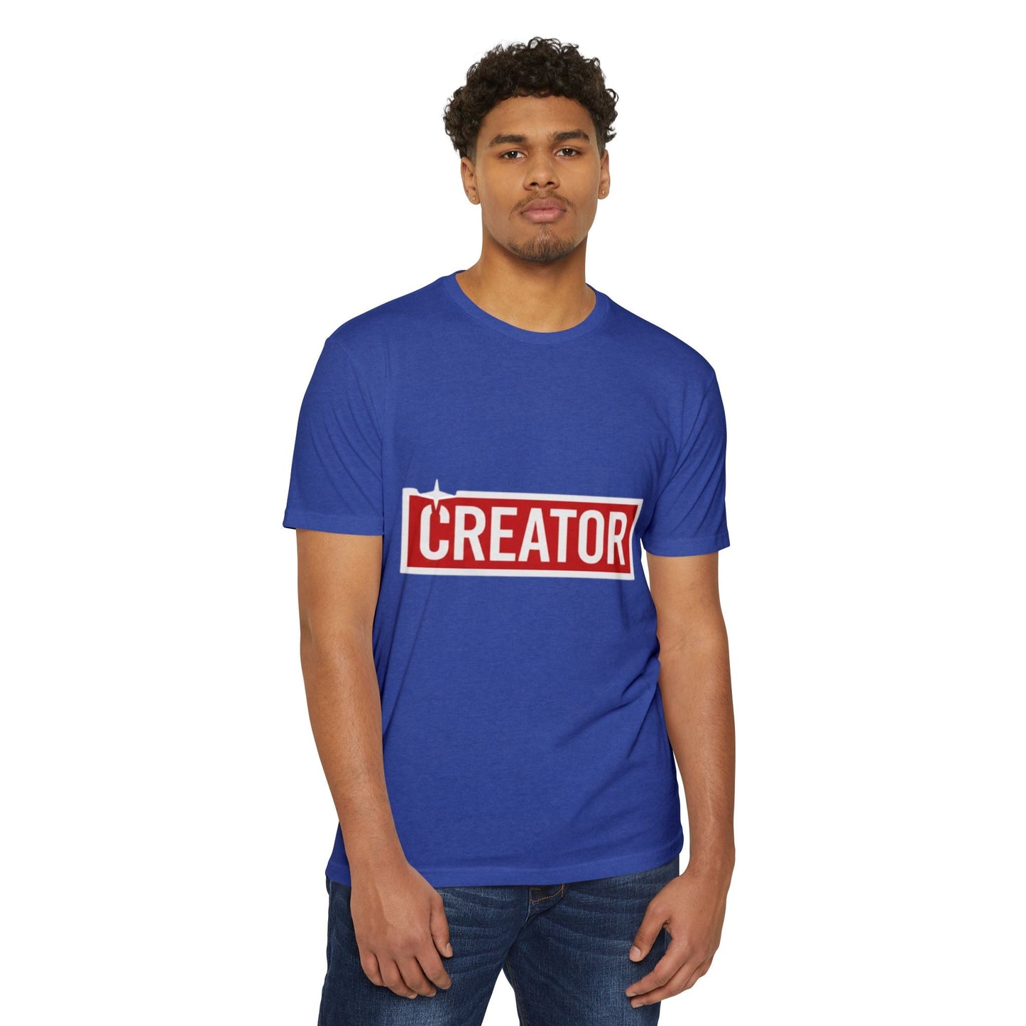 Creator Graphic T-Shirt for Men – Bold Red Box Logo Tee for Content Creators Printify