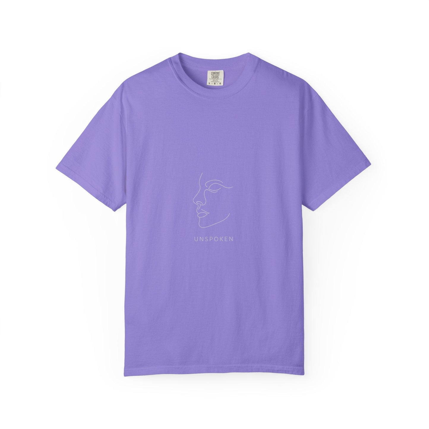 Minimal Face Line Art T-Shirt — Subtle Embossed ‘NORMCORE’ Graphic Printify