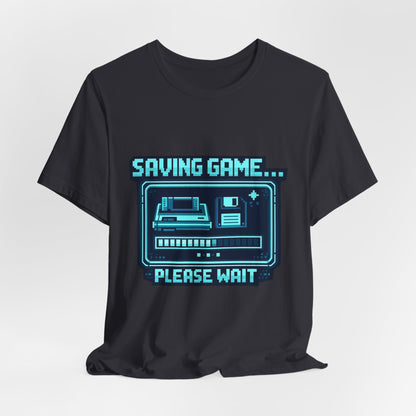 Saving Game Please Wait T-Shirt — Retro Gaming Console Tee