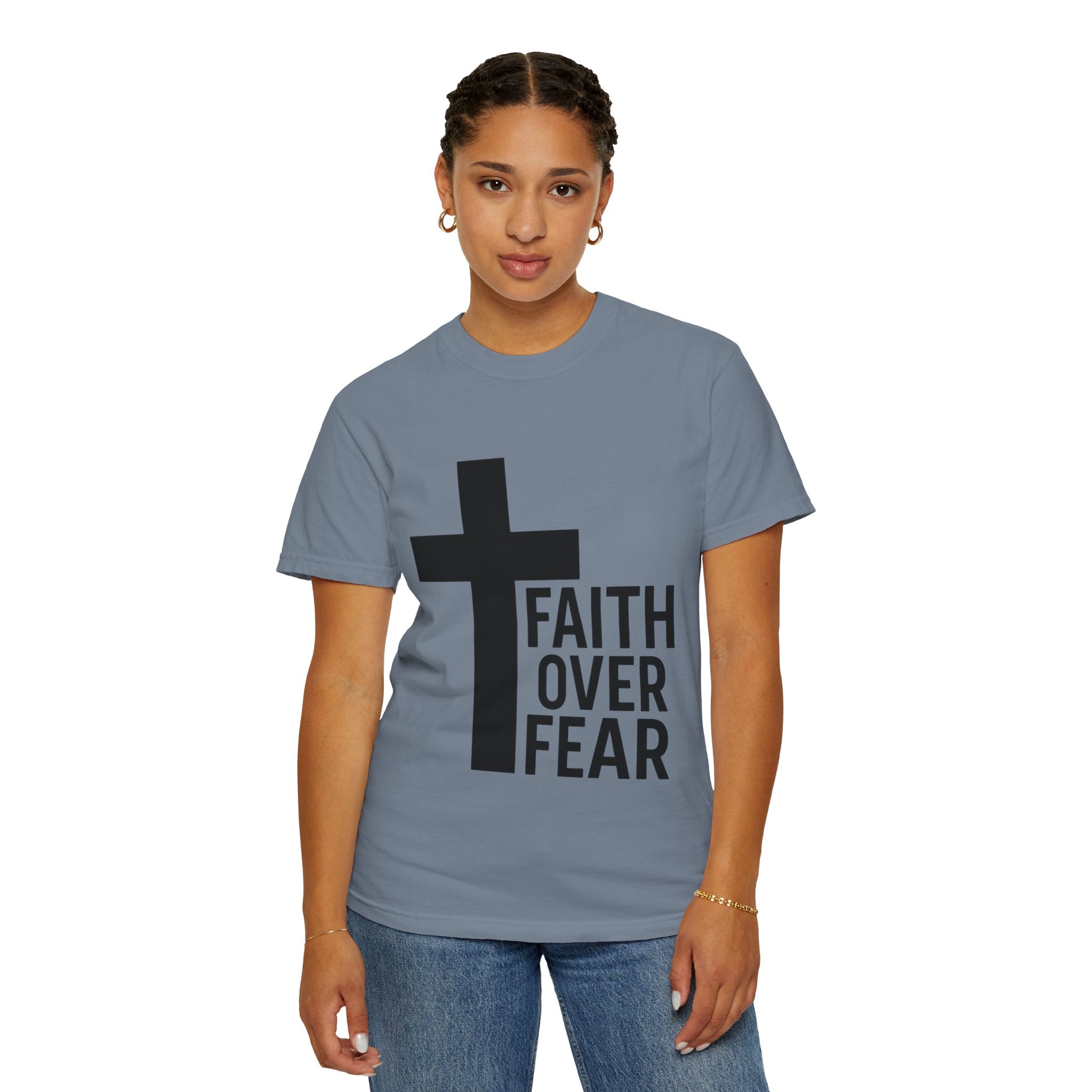 Faith Over Fear T-Shirt — Christian Cross Inspirational Tee
