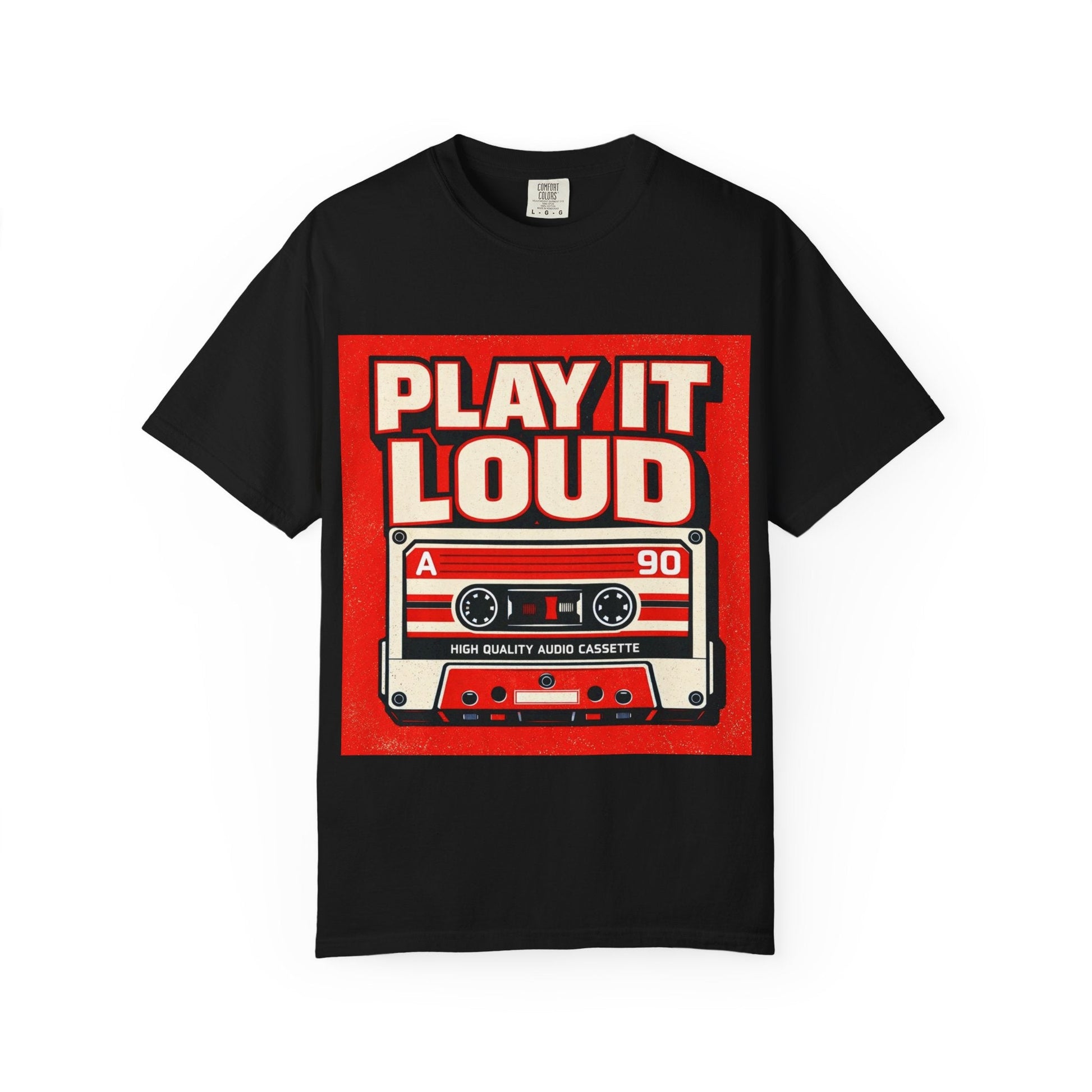 Play It Loud Retro Cassette T-Shirt Printify