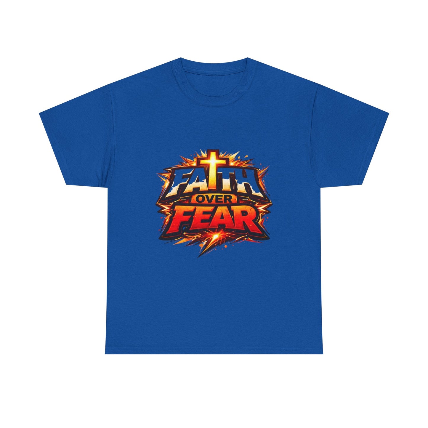 Faith Over Fear T-Shirt for Men – Christian Inspirational Tee with Cross Graphic Printify