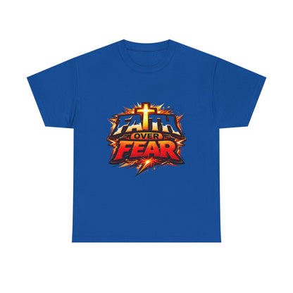 Faith Over Fear T-Shirt for Men – Christian Inspirational Tee with Cross Graphic Printify