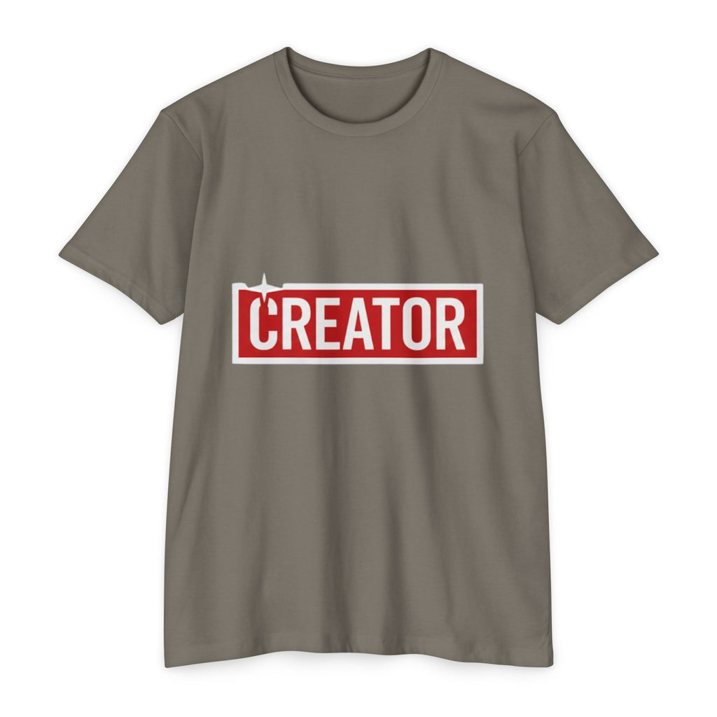 Creator Graphic T-Shirt — Bold Red Box Logo Tee for Content Creators