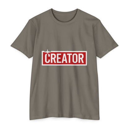 Creator Graphic T-Shirt for Men – Bold Red Box Logo Tee for Content Creators Printify