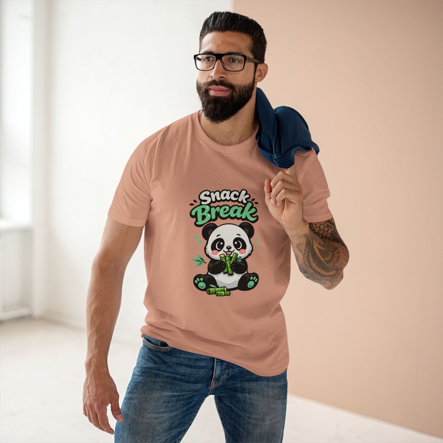 Snack Break Panda T-Shirt — Cute Panda Eating Bamboo Graphic Tee Printify