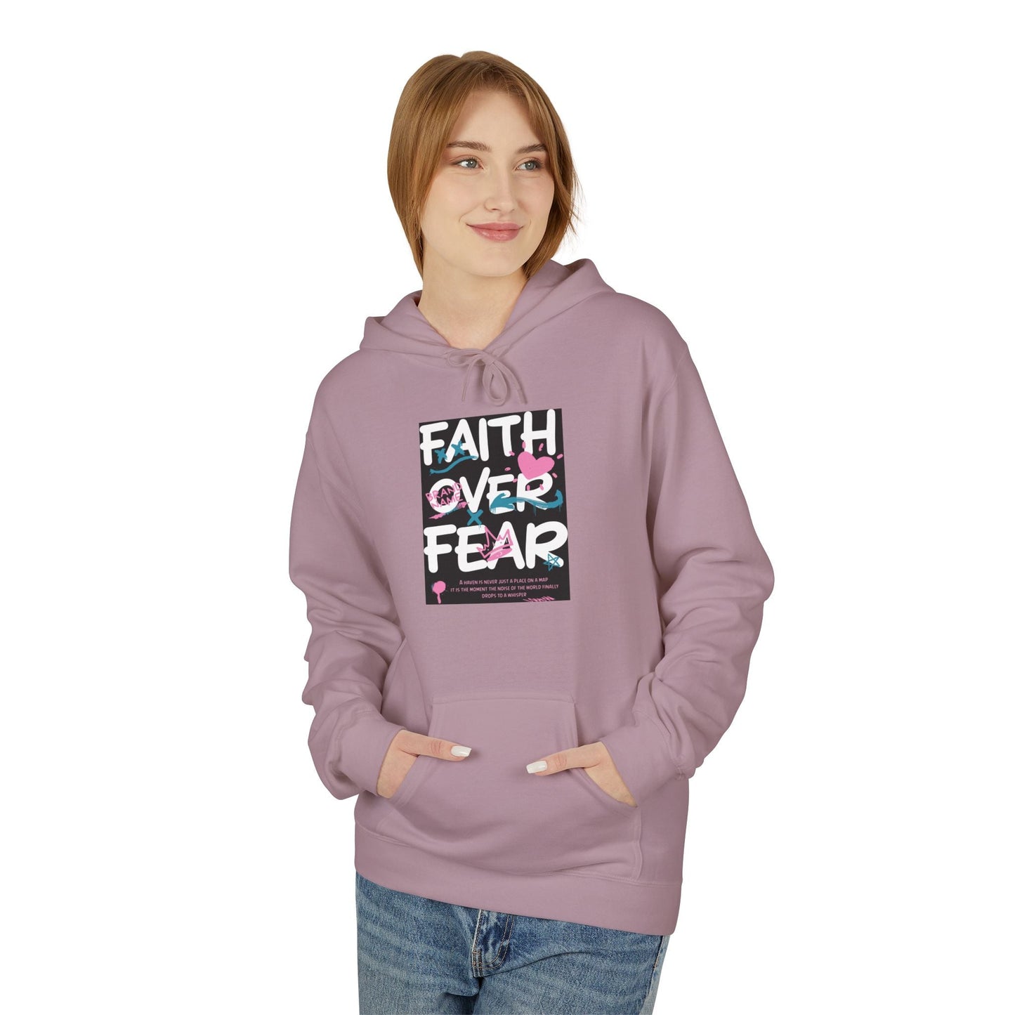 Faith Over Fear Hoodie — Floral Christian Inspiration Sweatshirt Printify