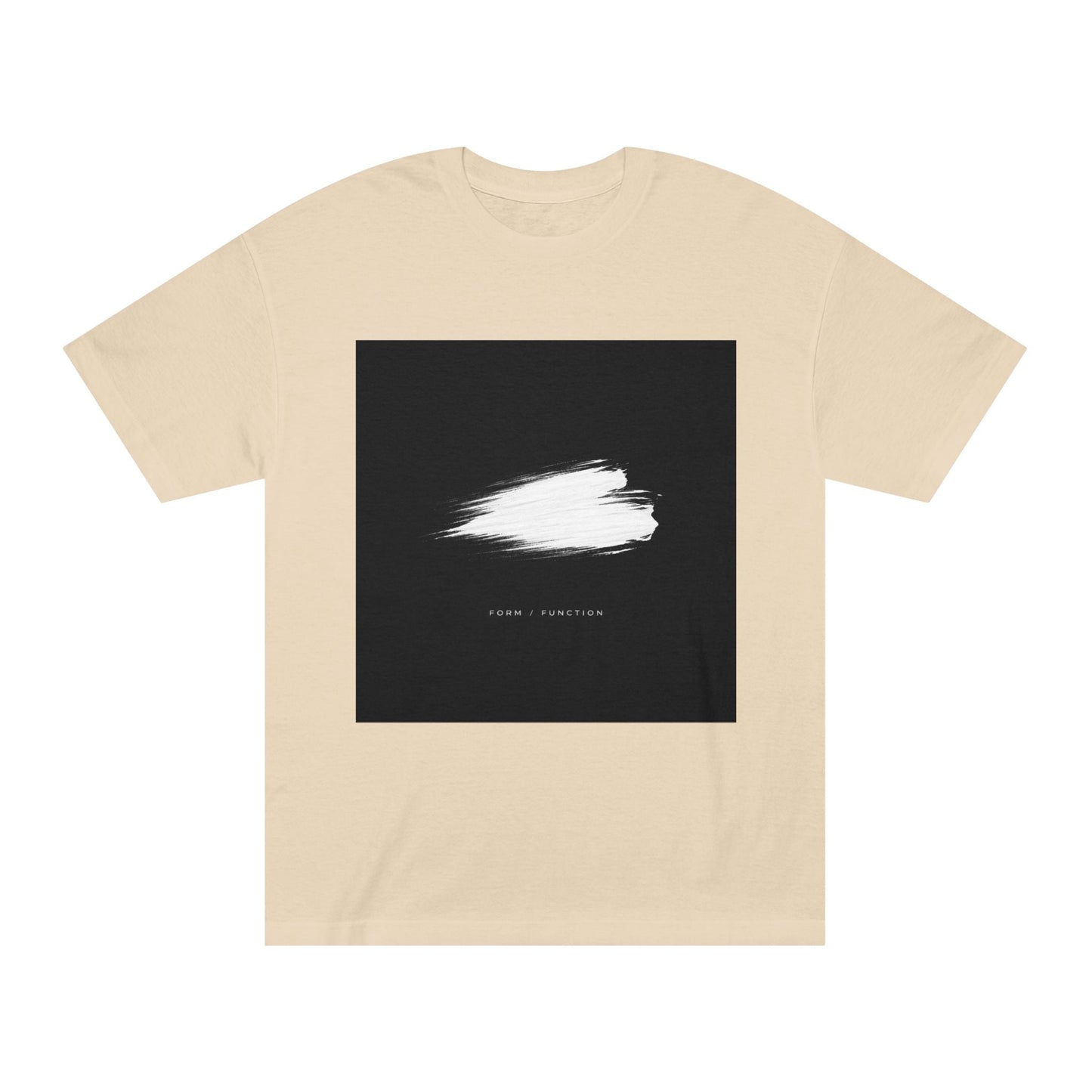 Abstract Brushstroke Tee — Minimal Black Square Design Printify