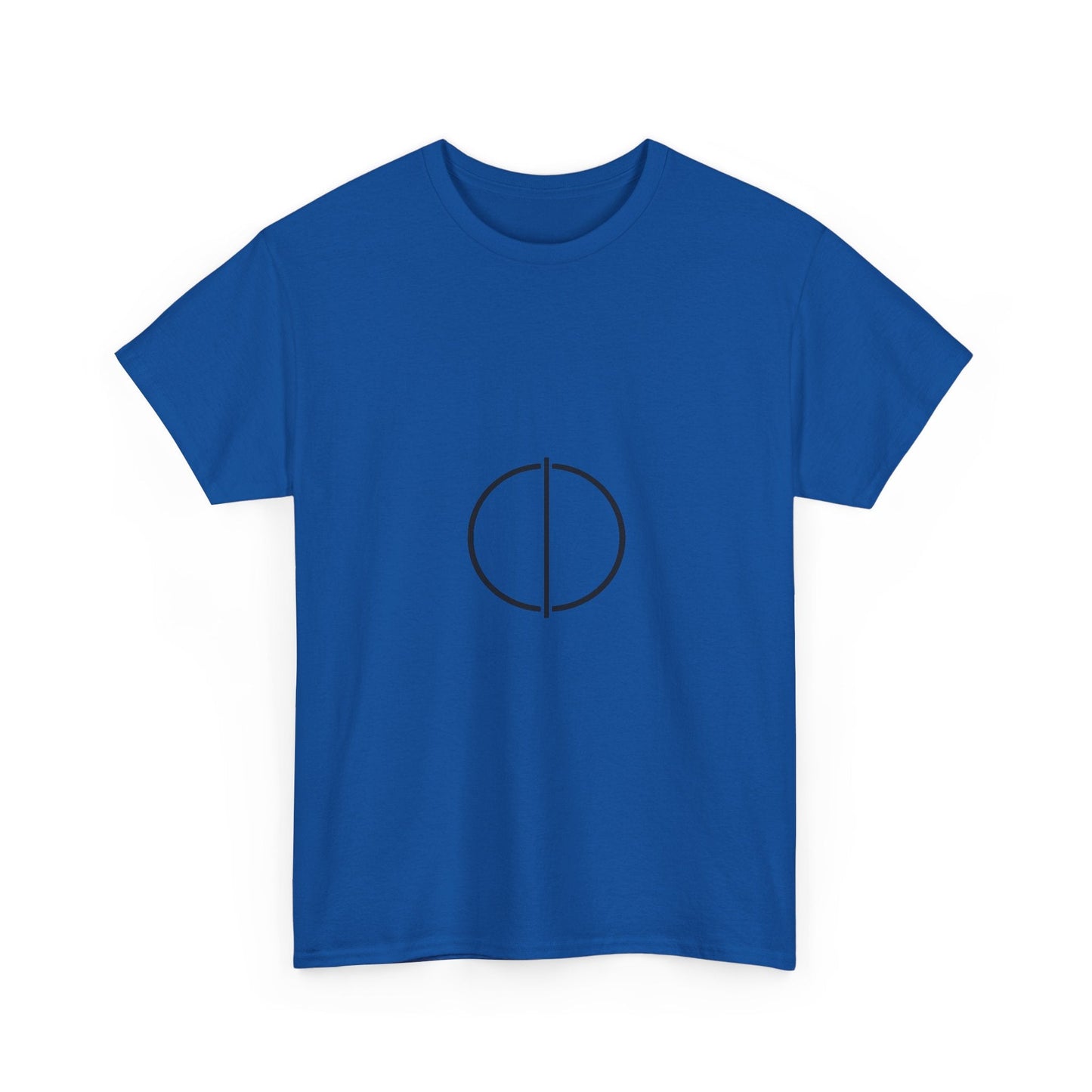 Minimal Circle Split Tee — Modern Graphic White T‑Shirt Printify