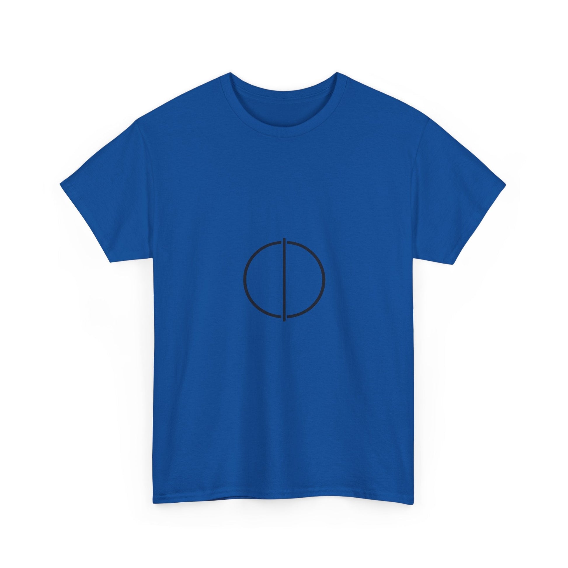 Minimal Circle Split Tee — Modern Graphic White T‑Shirt Printify