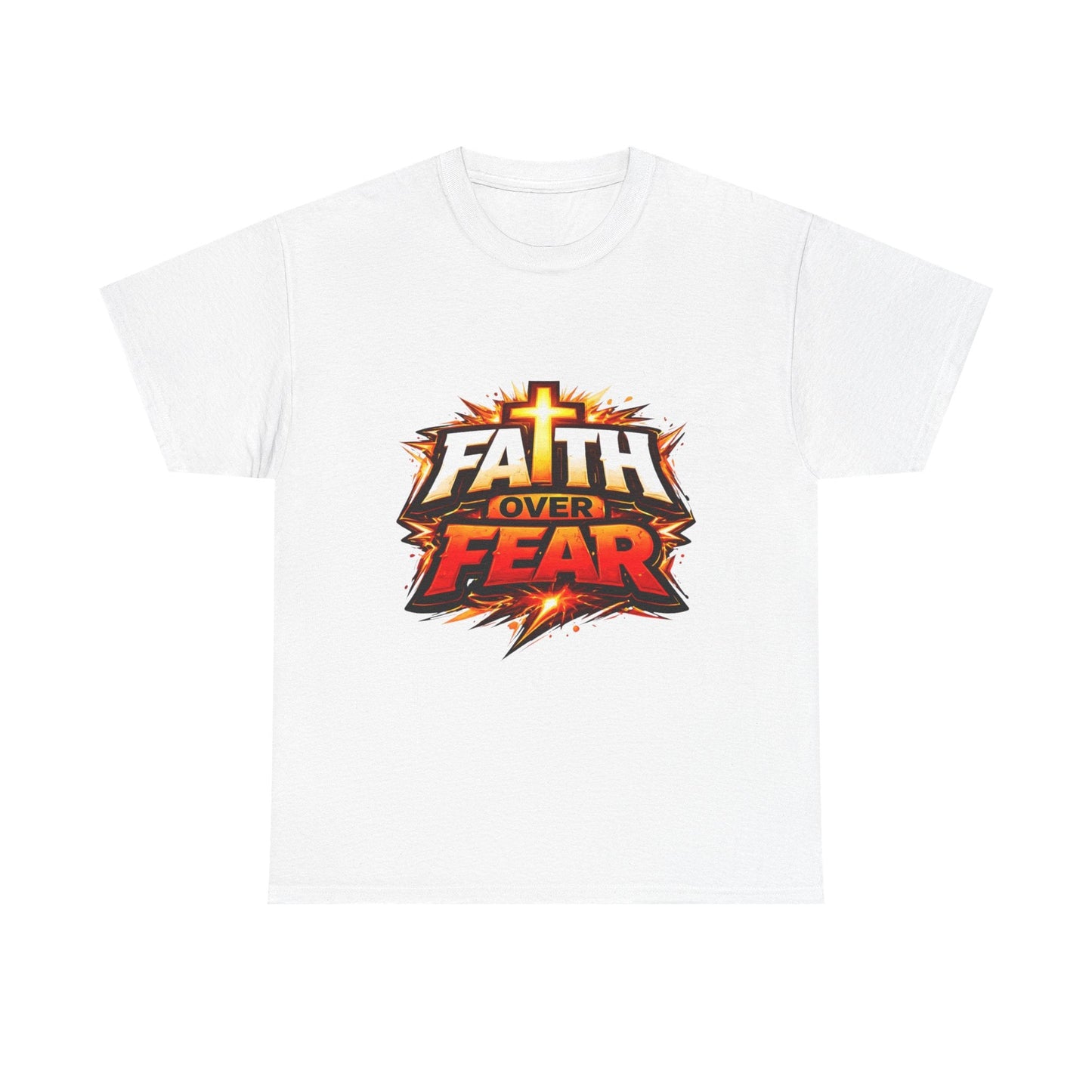 Faith Over Fear T-Shirt for Men – Christian Inspirational Tee with Cross Graphic Printify