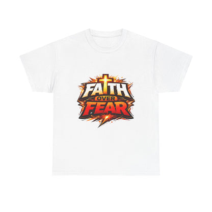 Faith Over Fear T-Shirt for Men – Christian Inspirational Tee with Cross Graphic Printify