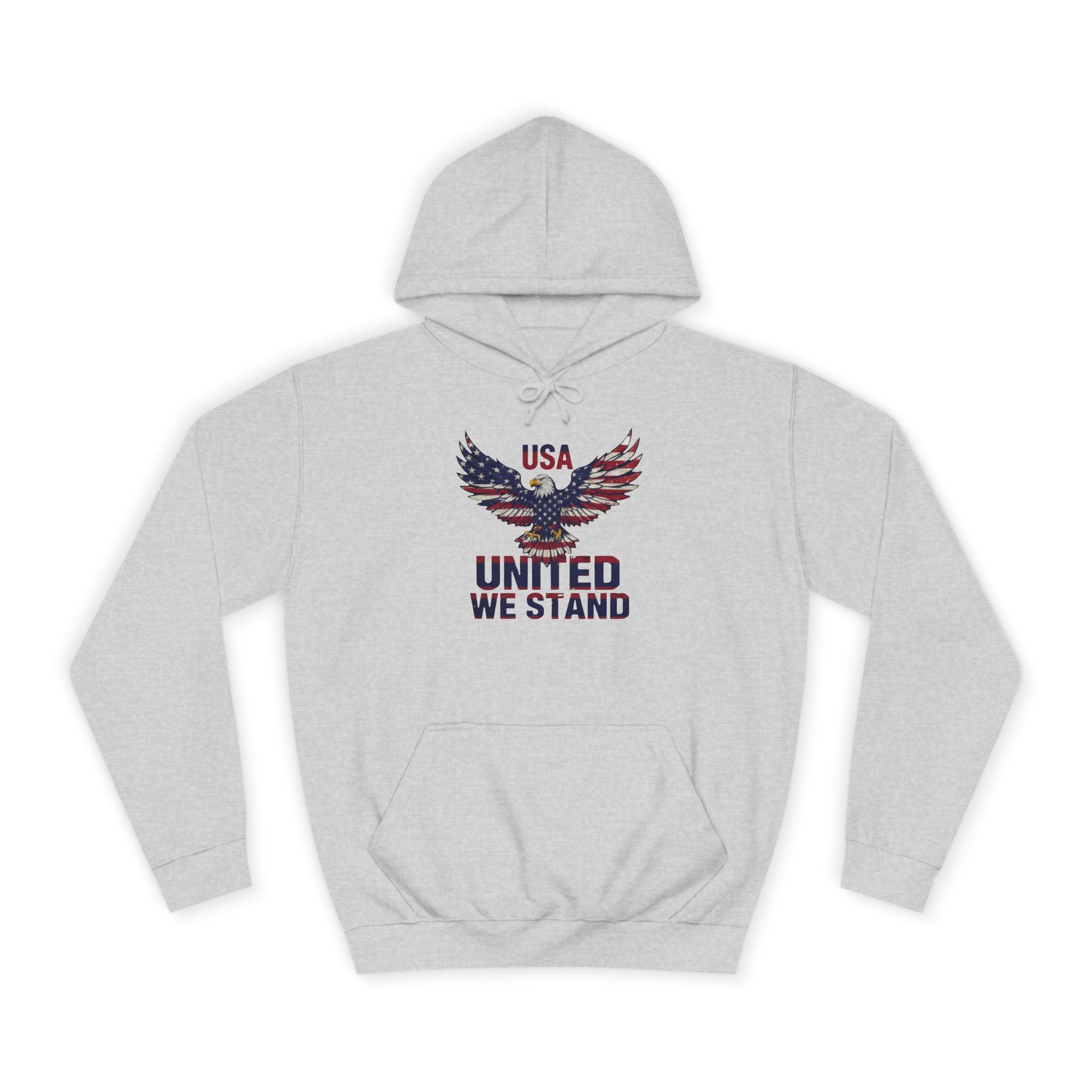 Patriotic Eagle Hoodie - USA "United We Stand" American Flag Graphic