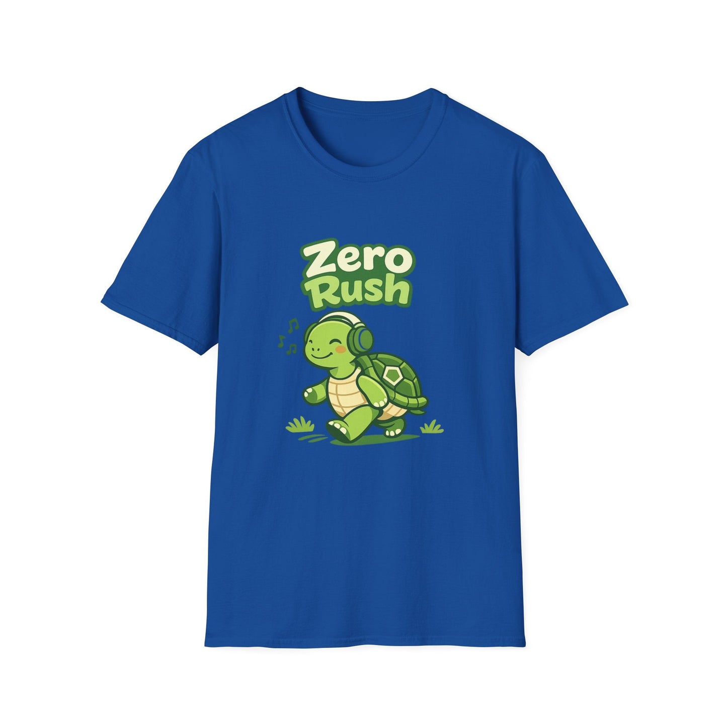 T-Shirt — 'Zero Rush' Cute Turtle Graphic Unisex Tee for Relaxed, Slow-Living Fans Printify