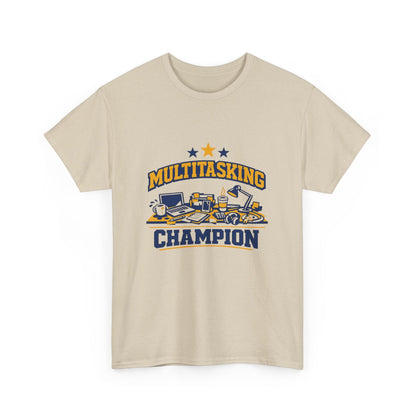 Multitasking Champion Tee — Funny Work From Home Gift Shirt Printify