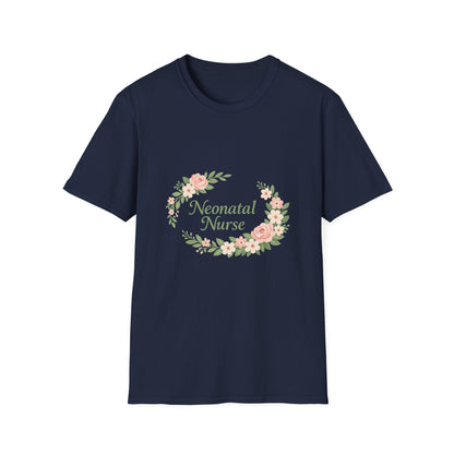 Neonatal Nurse Floral T-Shirt — Cute Gift for NICU Nurses Printify