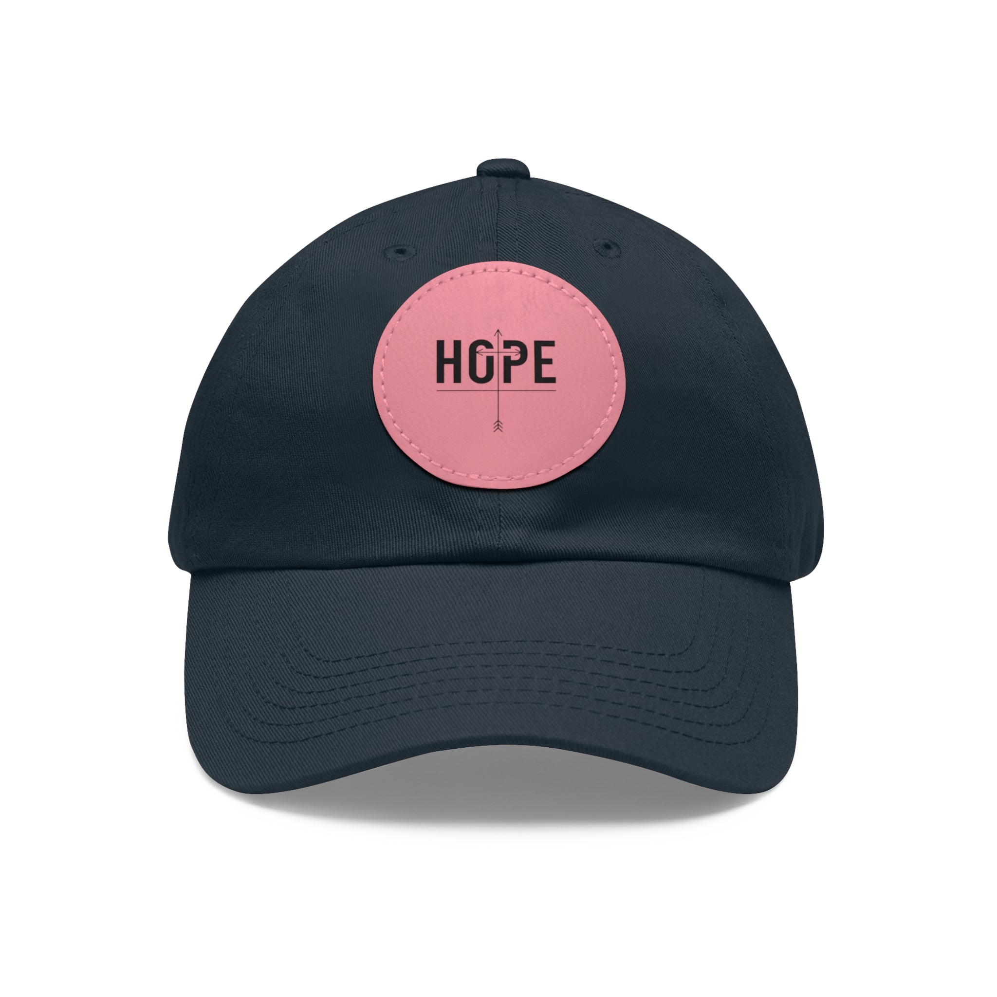 Dad Hat — Round Leather Patch 'HOPE' Cap