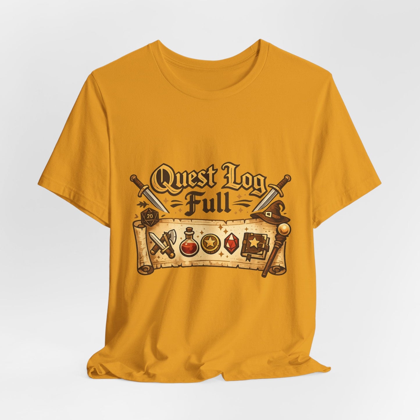 Quest Log Full T-Shirt — Gamer RPG Adventure Tee Printify