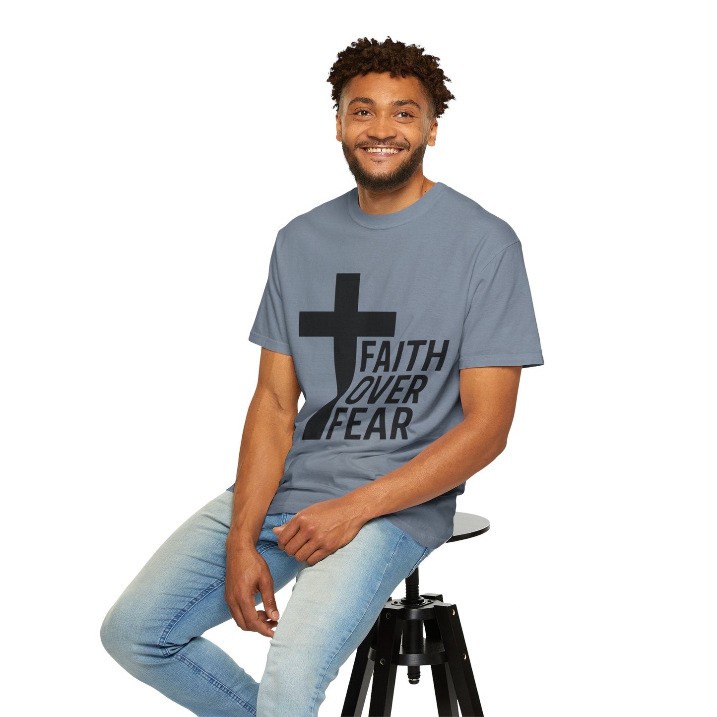 Faith Over Fear T-Shirt — Christian Cross Inspirational Tee Printify