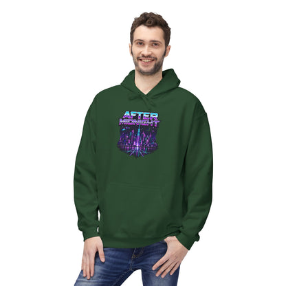 Cyberpunk City 'AFTER' Graphic Hoodie — Retro Futuristic Streetwear Printify