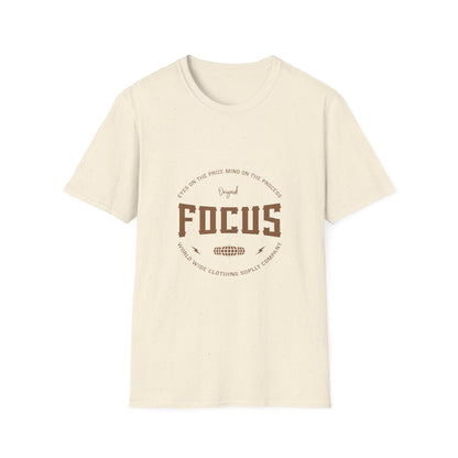 Focus Graphic T‑Shirt — Motivational Retro Football Design