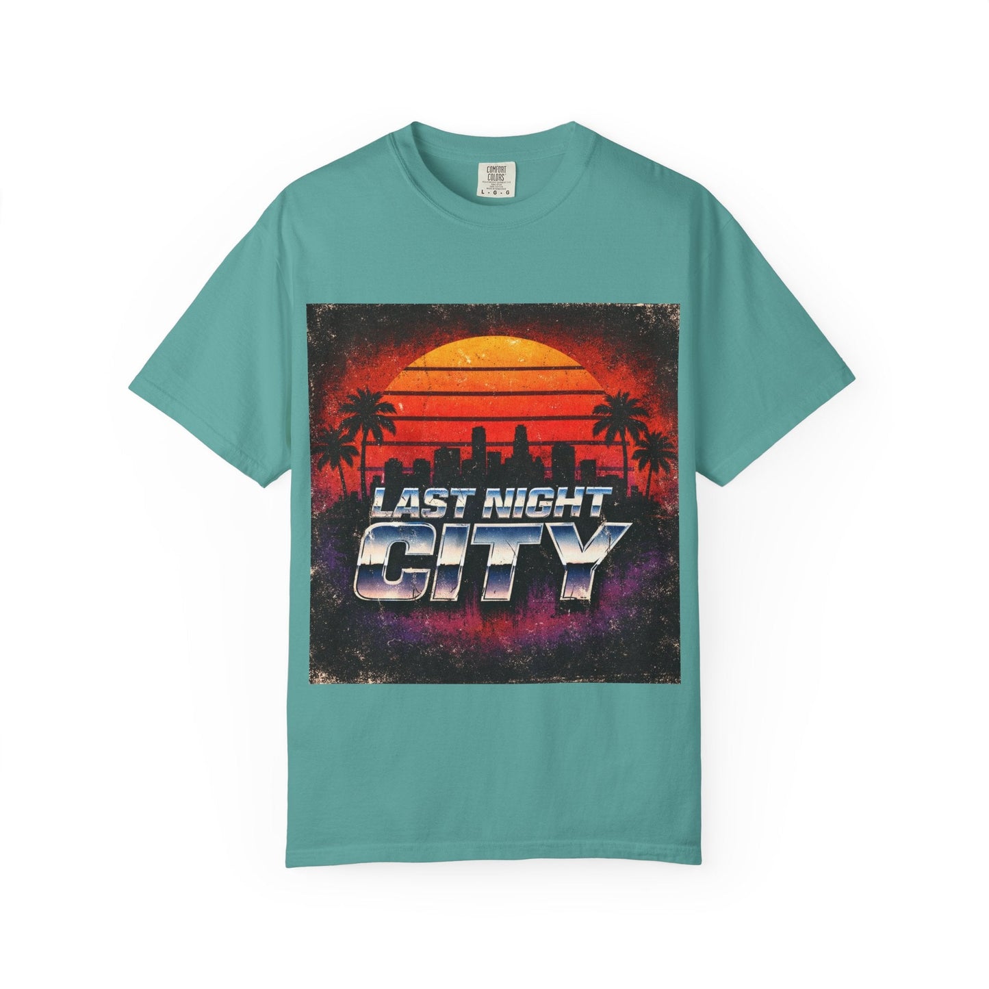 Last Night City T-Shirt — Retro Sunset Miami Vaporwave Tee Printify