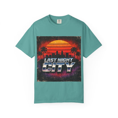 Last Night City T-Shirt — Retro Sunset Miami Vaporwave Tee Printify