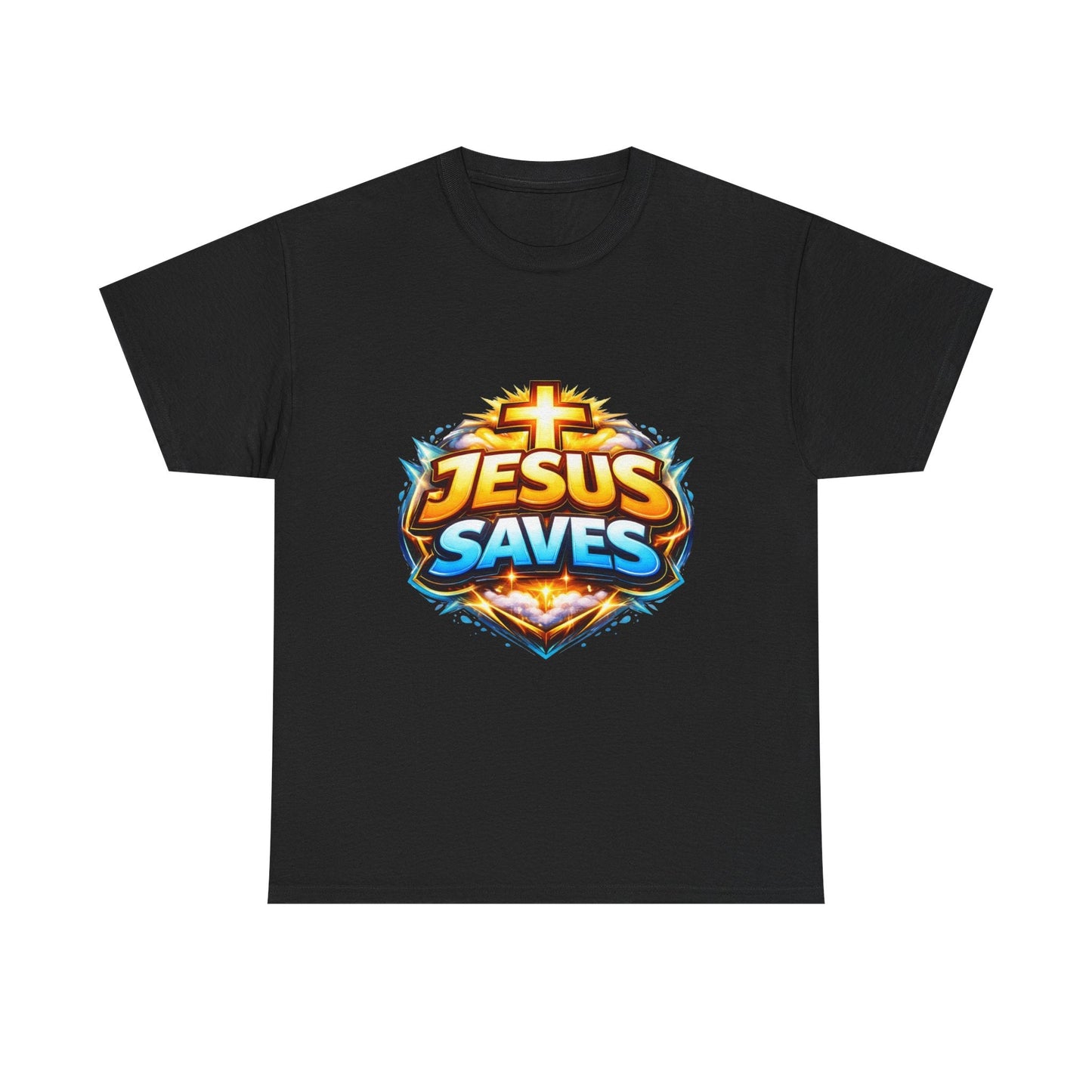 Jesus Saves T-Shirt for Men – Bold Faith Graphic Tee for Christians Printify
