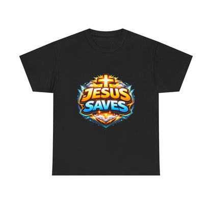 Jesus Saves T-Shirt for Men – Bold Faith Graphic Tee for Christians Printify