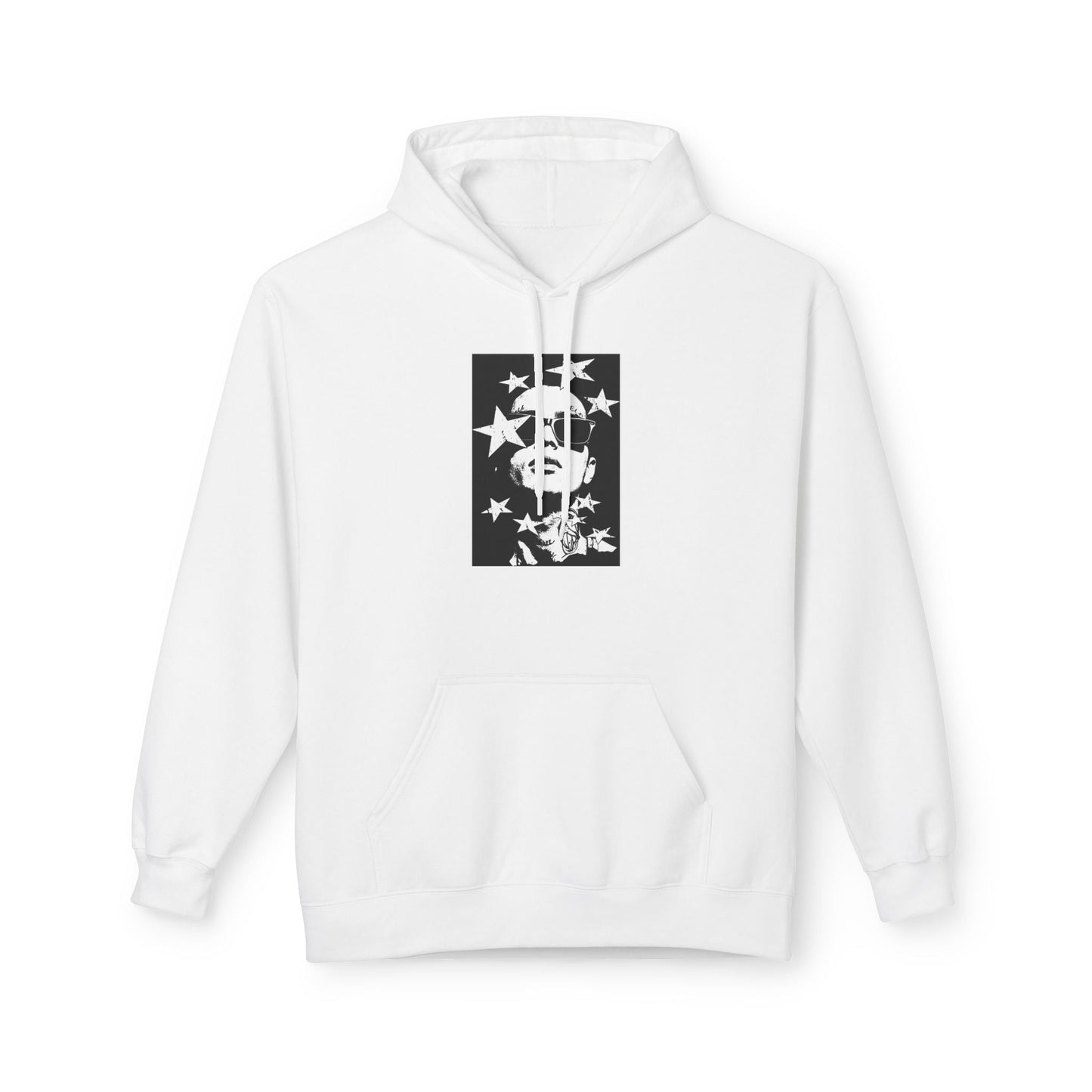 Hoodie — Monochrome Dollar Sign & Stars Graphic Printify