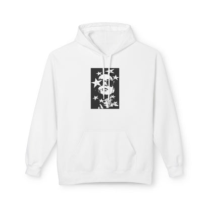 Hoodie — Monochrome Dollar Sign & Stars Graphic Printify