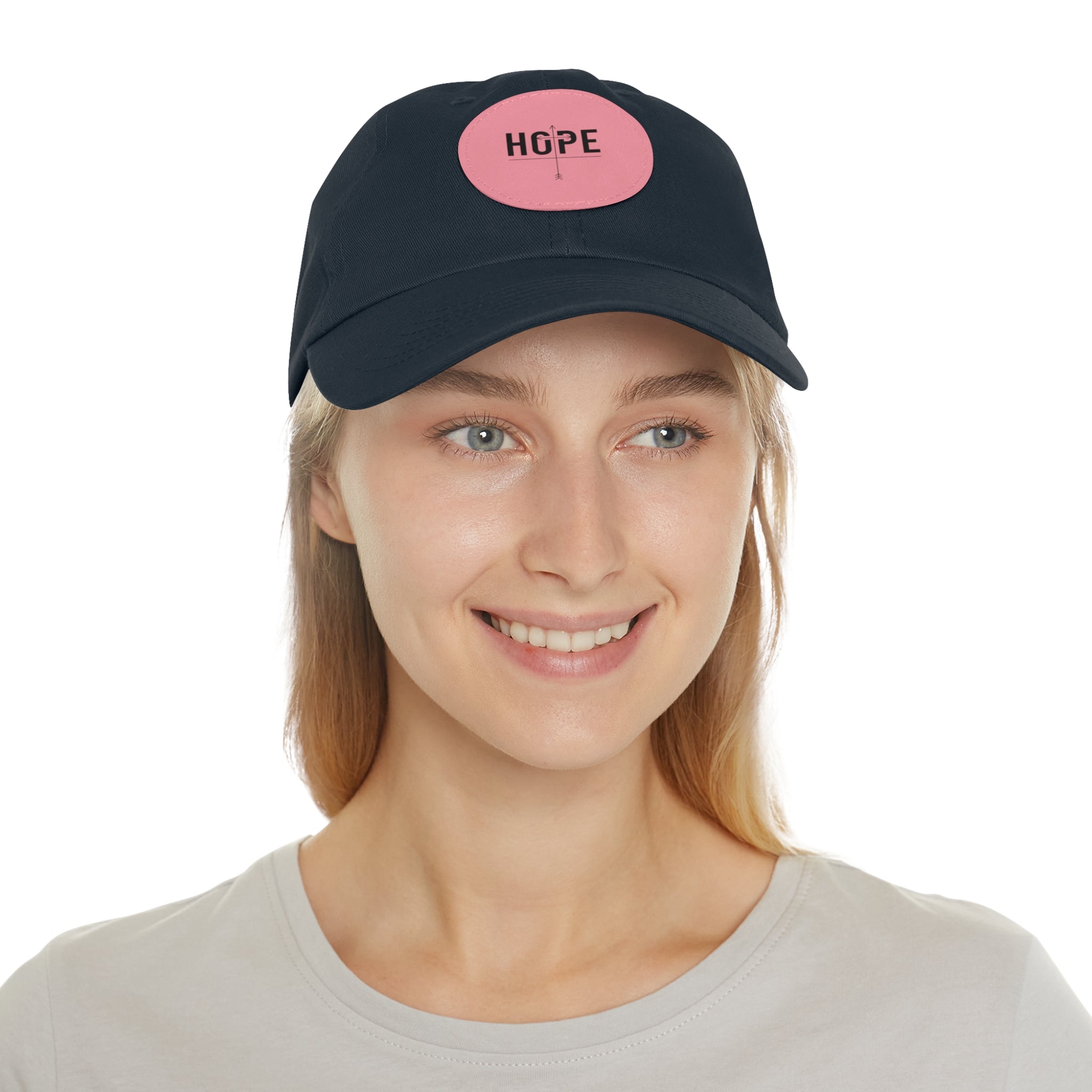 Dad Hat — Round Leather Patch 'HOPE' Cap