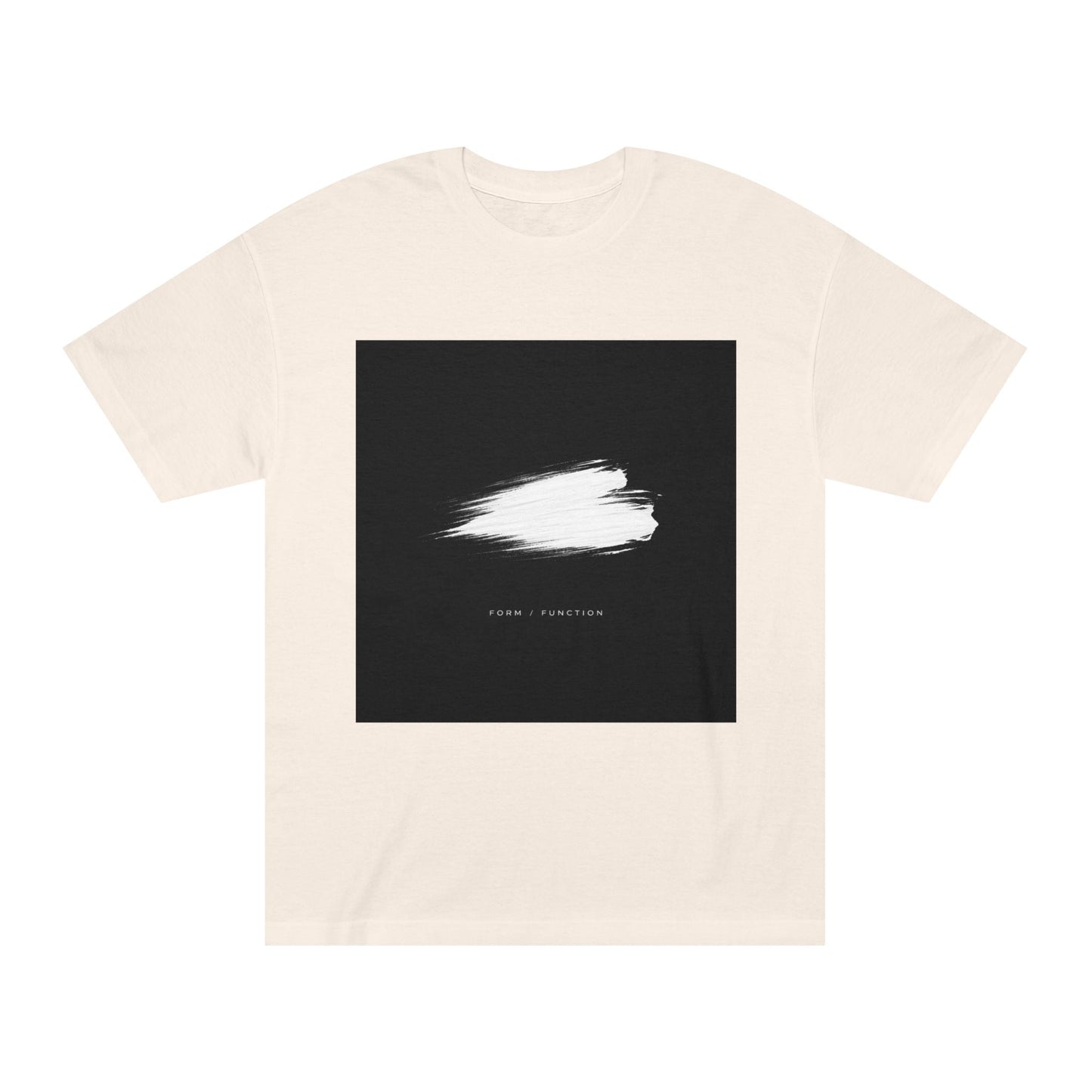 Abstract Brushstroke Tee — Minimal Black Square Design Printify