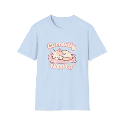 Cat Napping T-Shirt — Cute Sleeping Cat Tee for Cat Lovers Printify