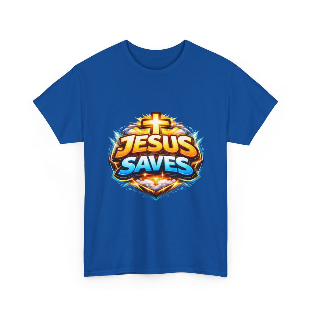 Jesus Saves T-Shirt — Bold Faith Graphic Tee for Christians, Church & Easter