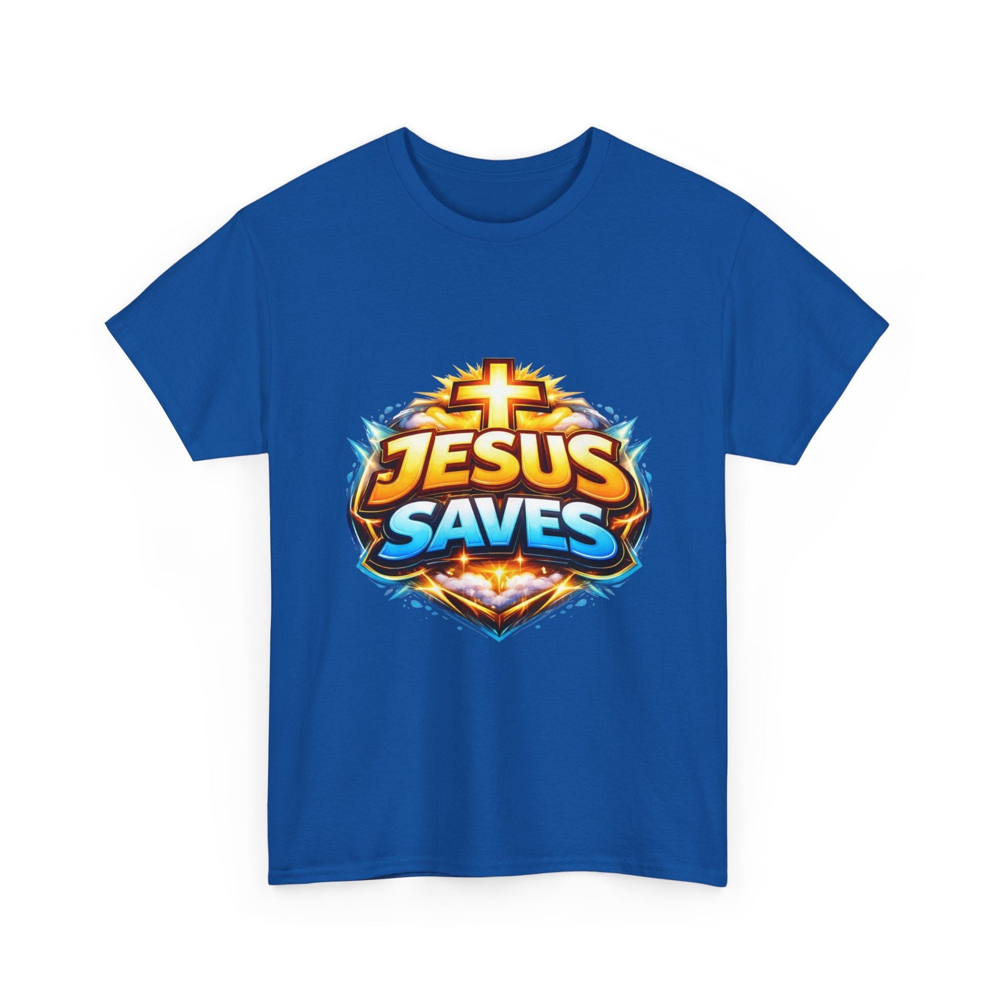 Jesus Saves T-Shirt for Men – Bold Faith Graphic Tee for Christians Printify