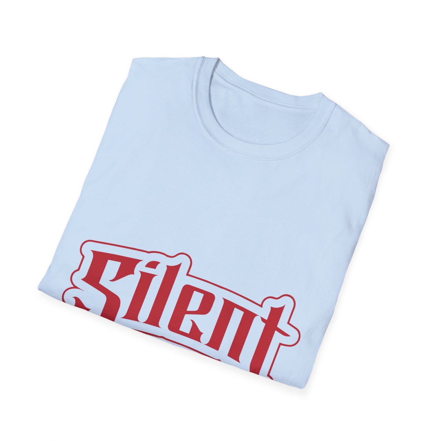 Silent Graphic T-Shirt — Retro Gothic Red Logo Tee