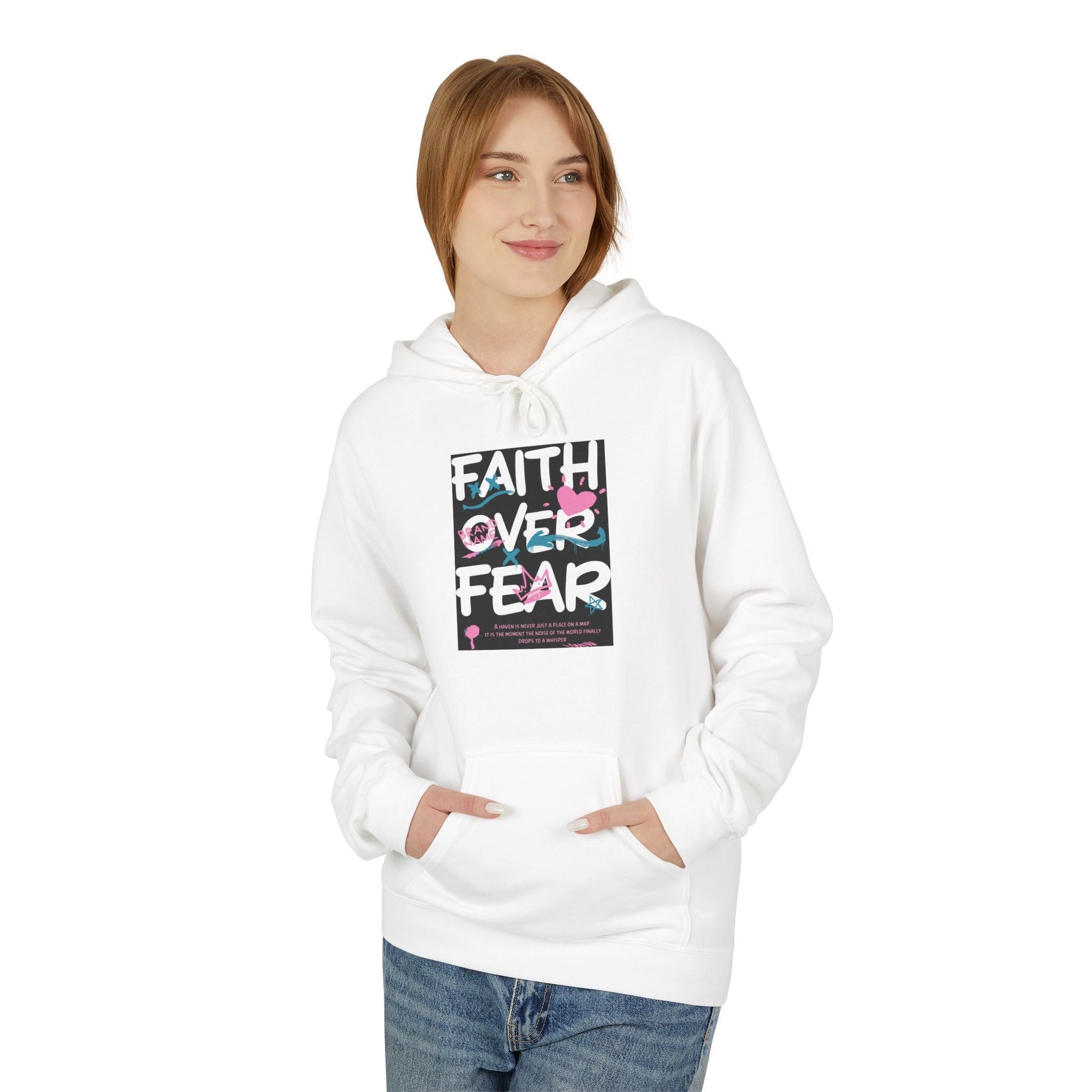 Faith Over Fear Hoodie — Floral Christian Inspiration Sweatshirt Printify