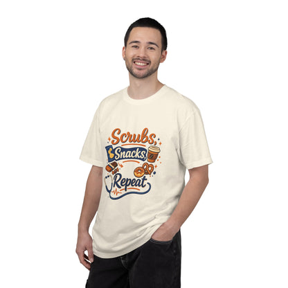 Scrubs Snacks Repeat T-Shirt – Cute Nurse Medical Humor Tee