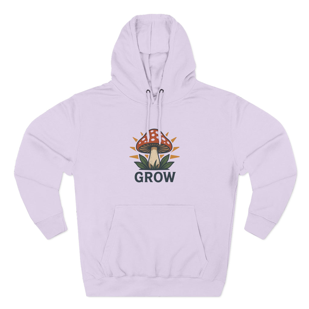 Grow Mushroom Hoodie — Botanical Graphic Fleece Pullover